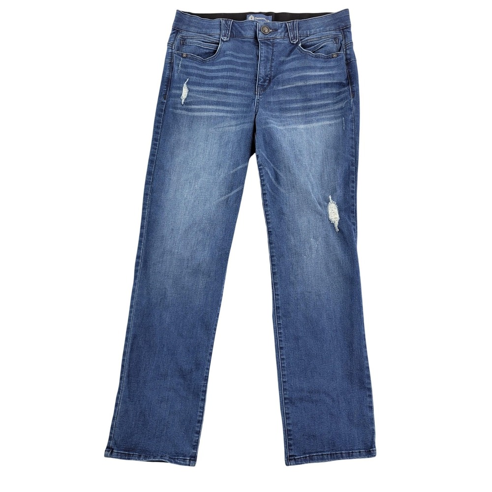 Democracy Jeans Womens 14 Blue Mid Rise Absolution Straight Stretch‎ Denim